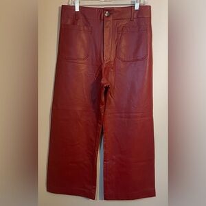 Anthropologie Maeve The Collette Vegan Leather Cropped Pants NWOT